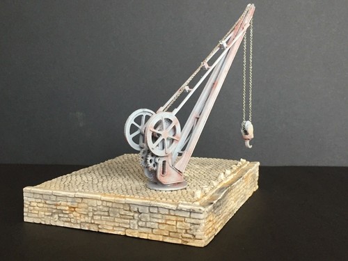 Grue quai avec chargement - grue,